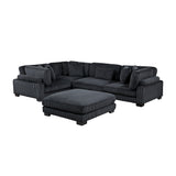 8555BK*3CRACOT - (5)5-Piece Modular Sectional with Ottoman