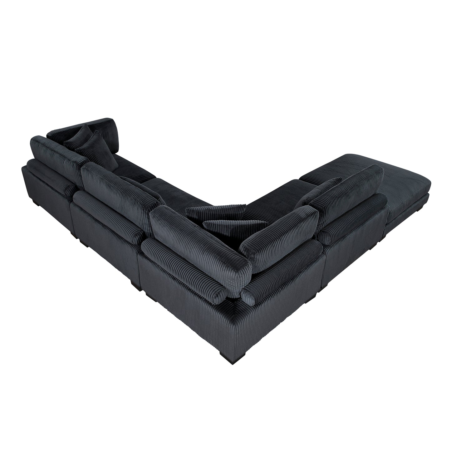 8555BK*5OT - (5)5-Piece Modular Sectional with Ottoman