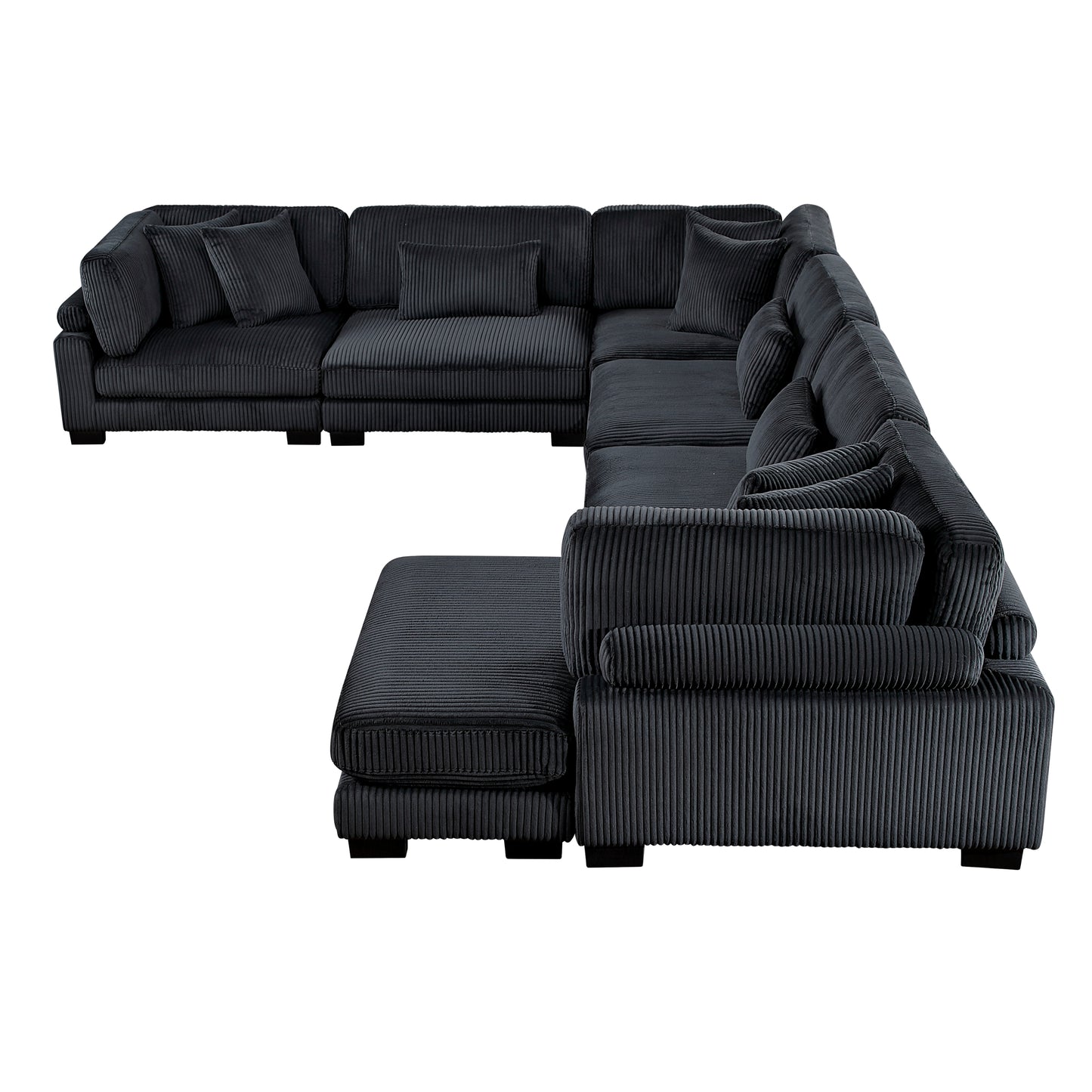 8555BK*2CR3ACVC - (6)6-Piece Modular Sectional with Reversible Chaise