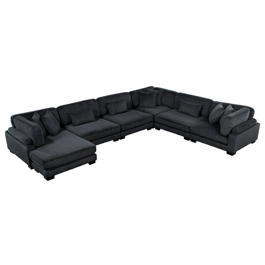 8555BK*2CR3ACVC - (6)6-Piece Modular Sectional with Reversible Chaise