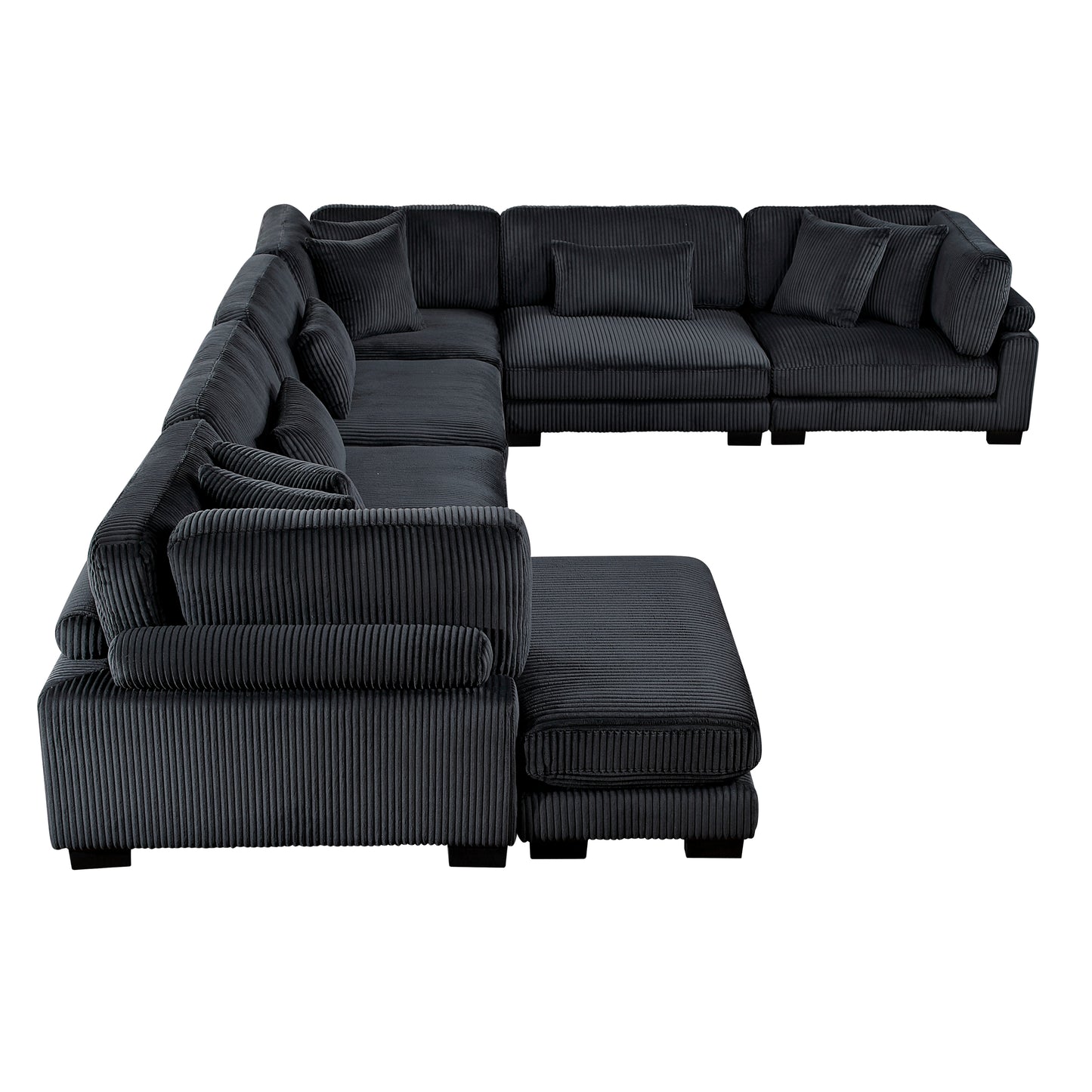 8555BK*2CR3ACVC - (6)6-Piece Modular Sectional with Reversible Chaise
