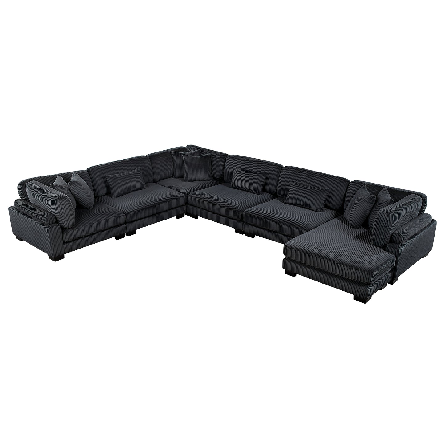 8555BK*2CR3ACVC - (6)6-Piece Modular Sectional with Reversible Chaise