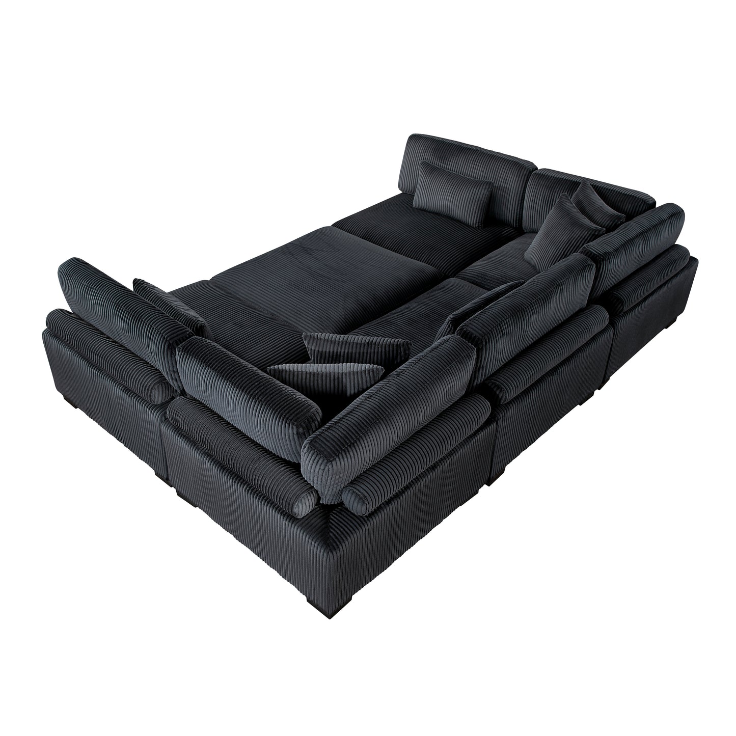 8555BK*6OT - (6)6-Piece Modular Sectional with Ottoman