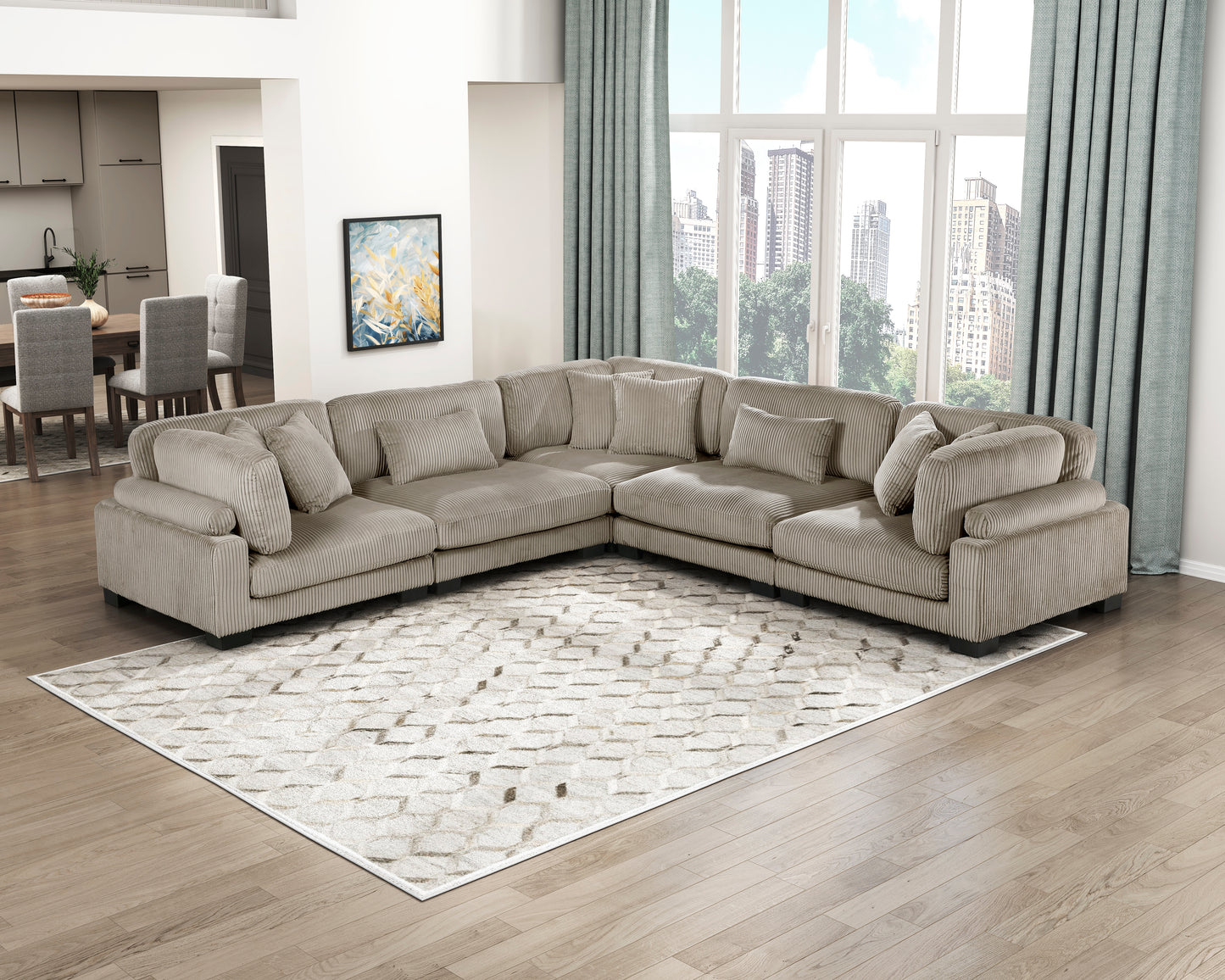 8555GB*2AC3CR - (5)5-Piece Modular Sectional
