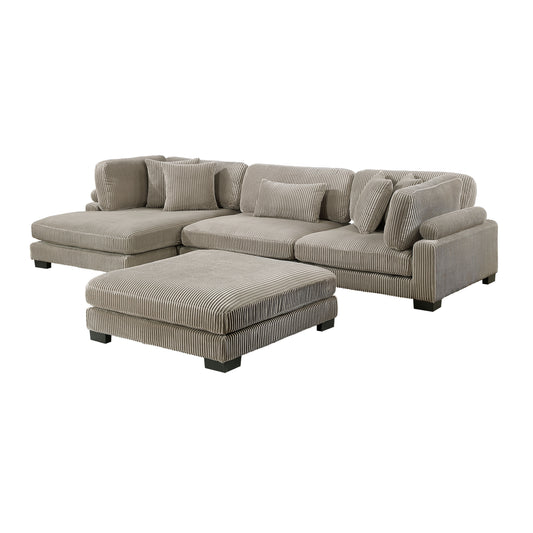8555GB*CRACVCOT - (4)4-Piece Modular Sectional with Reversible Chaise and Ottoman