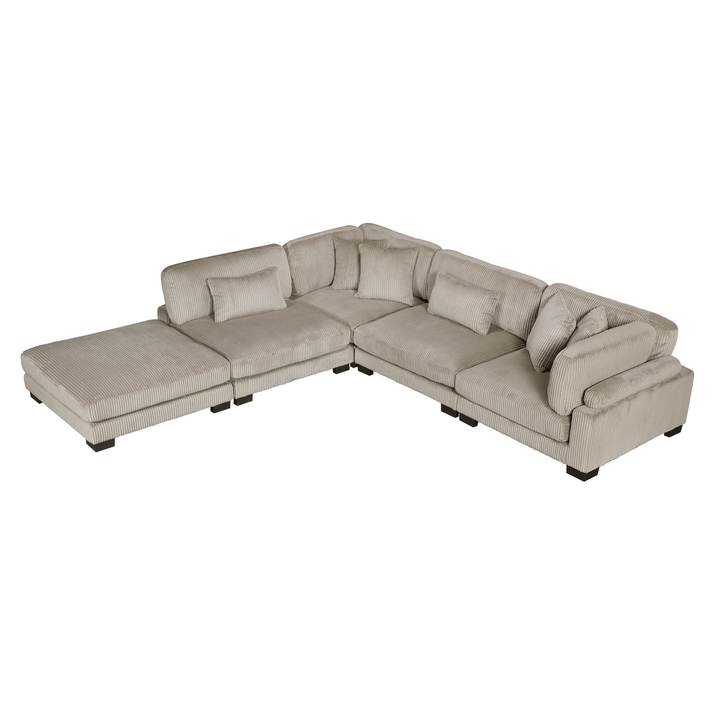 8555GB*5OT - (5)5-Piece Modular Sectional with Ottoman