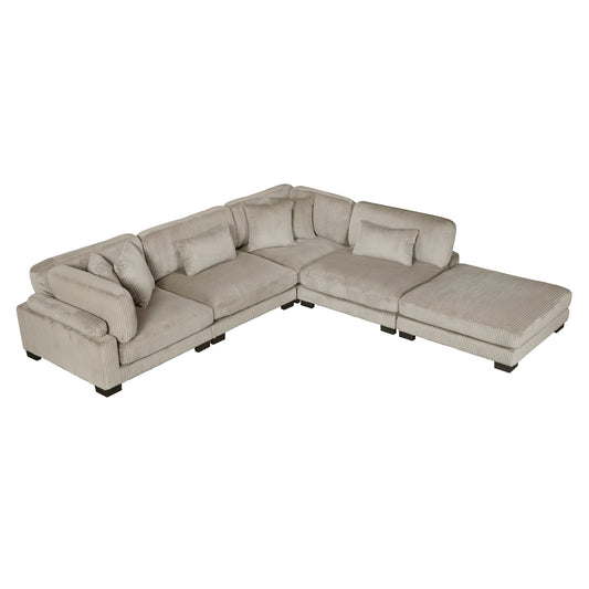 8555GB*5OT - (5)5-Piece Modular Sectional with Ottoman