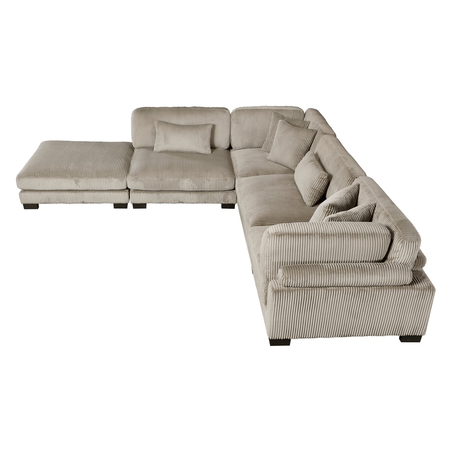 8555GB*5OT - (5)5-Piece Modular Sectional with Ottoman