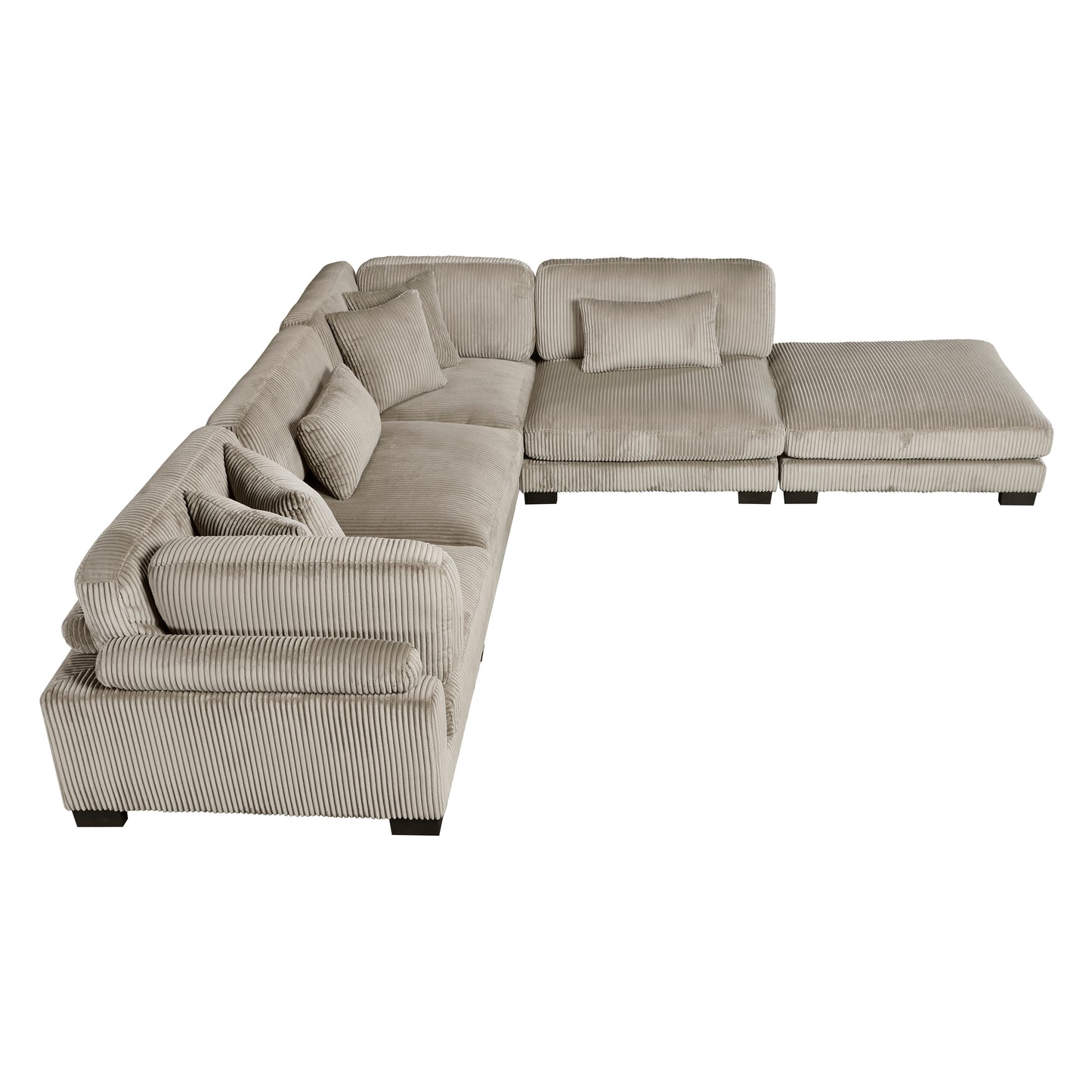 8555GB*5OT - (5)5-Piece Modular Sectional with Ottoman