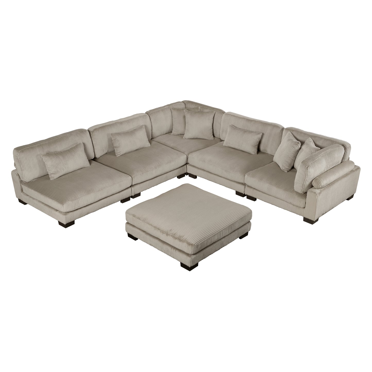 8555GB*6OT - (6)6-Piece Modular Sectional with Ottoman