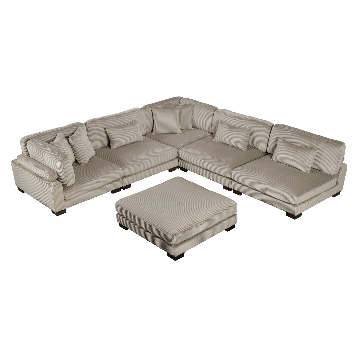 8555GB*6OT - (6)6-Piece Modular Sectional with Ottoman