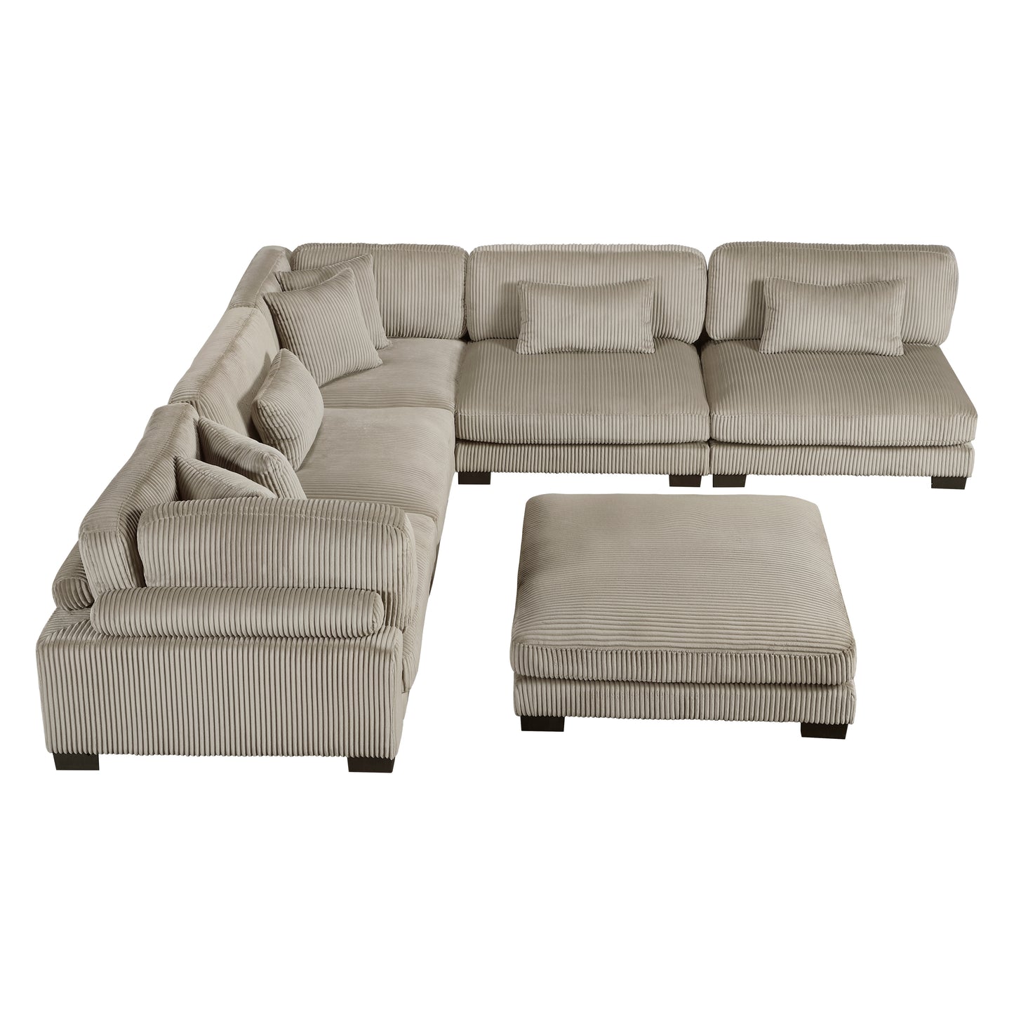 8555GB*6OT - (6)6-Piece Modular Sectional with Ottoman