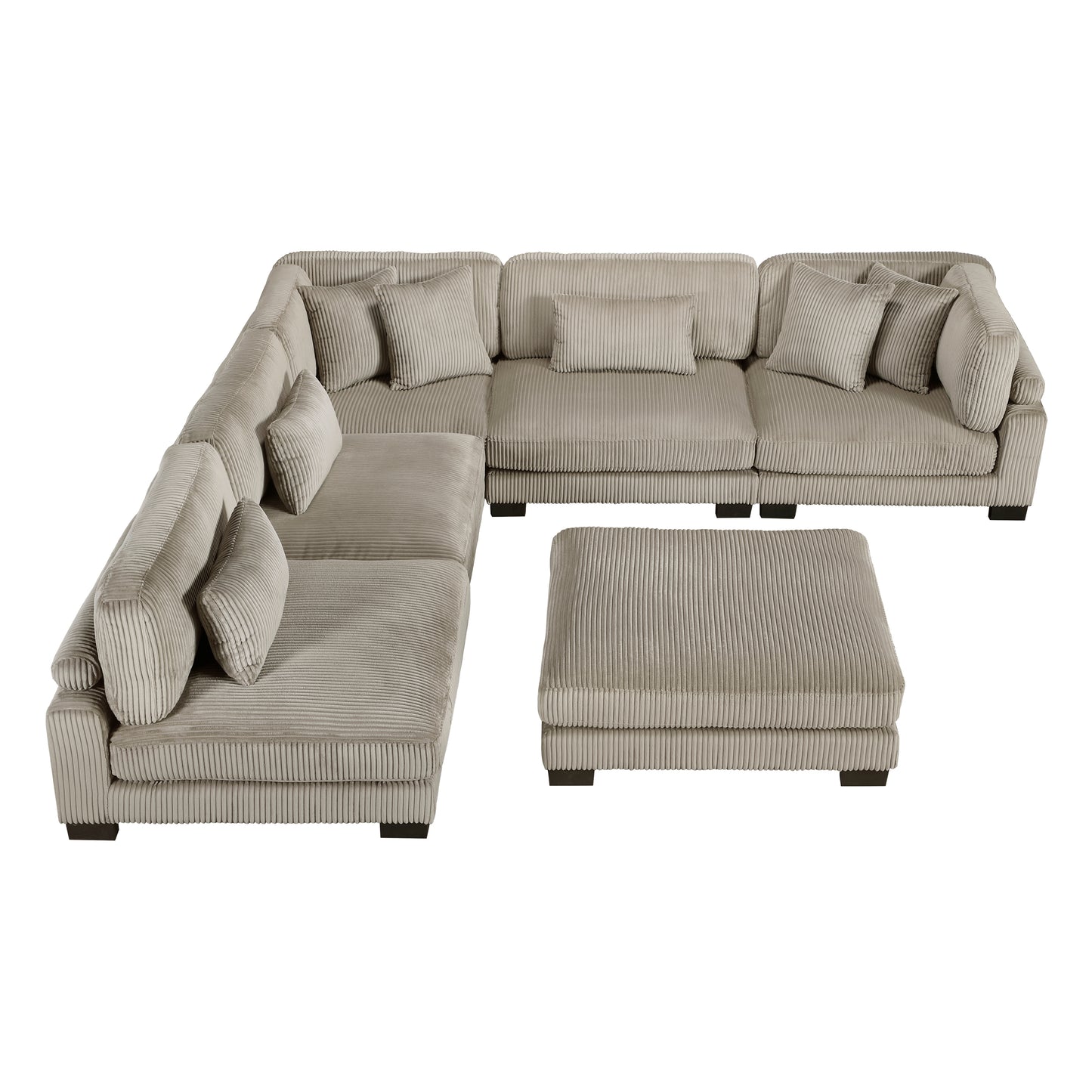 8555GB*6OT - (6)6-Piece Modular Sectional with Ottoman