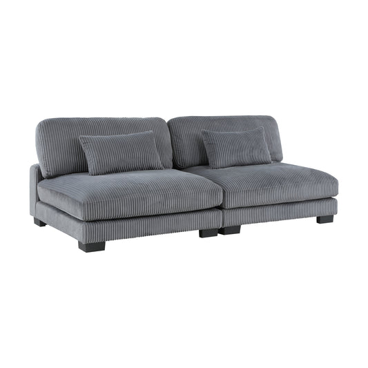 8555GY*2CR3ACVCOT - (7)7-Piece Modular Sectional with Reversible Chaise and Ottoman