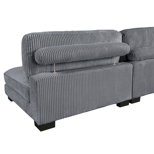 8555GY*2AC2VC - (4)4-Piece Modular Sectional with Reversible Chaise