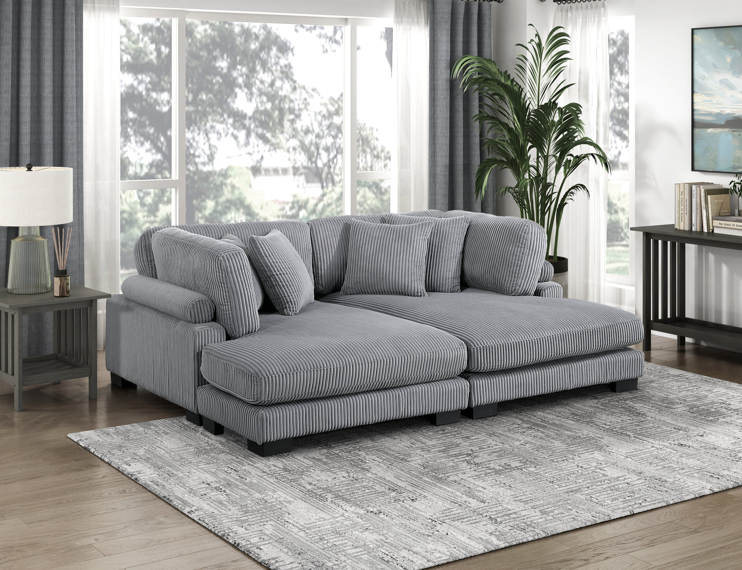 8555GY*2VC - (2)2-Piece Chaise Lounge