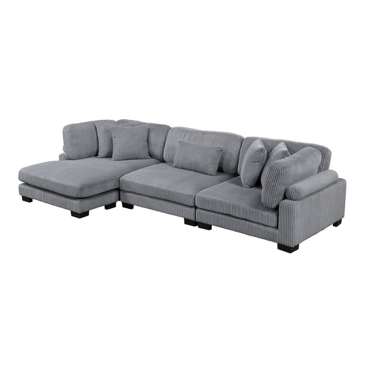 8555GY*CRACVC - (3)3-Piece Modular Sectional with Reversible Chaise