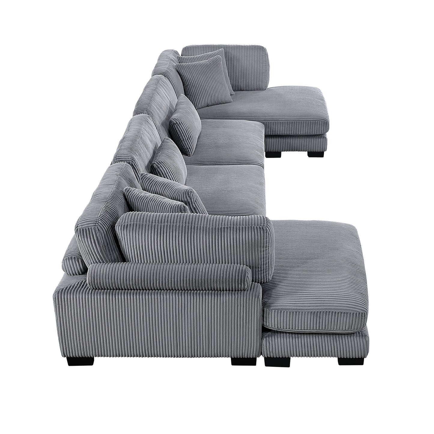 8555GY*2AC2VC - (4)4-Piece Modular Sectional with Reversible Chaise