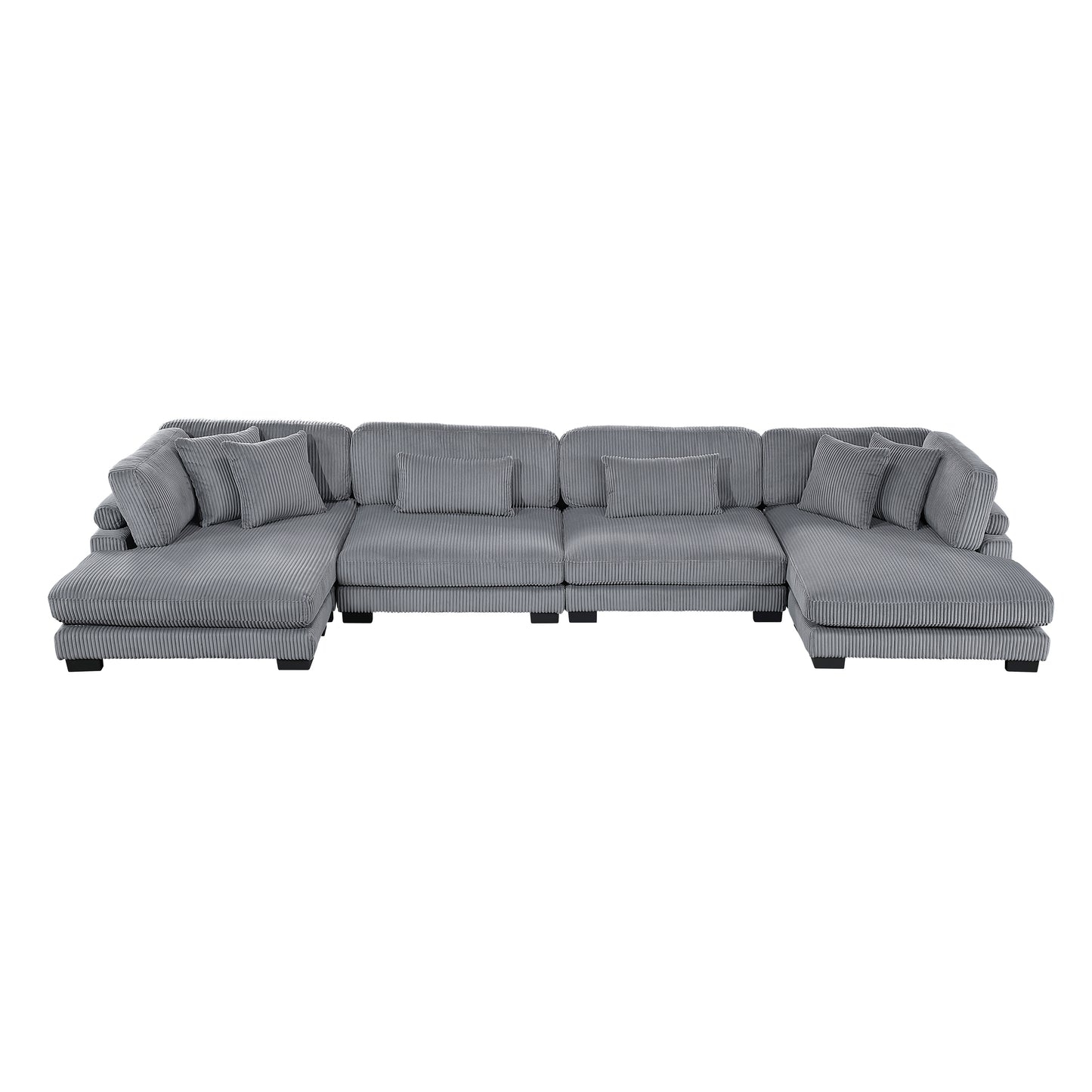 8555GY*2AC2VC - (4)4-Piece Modular Sectional with Reversible Chaise