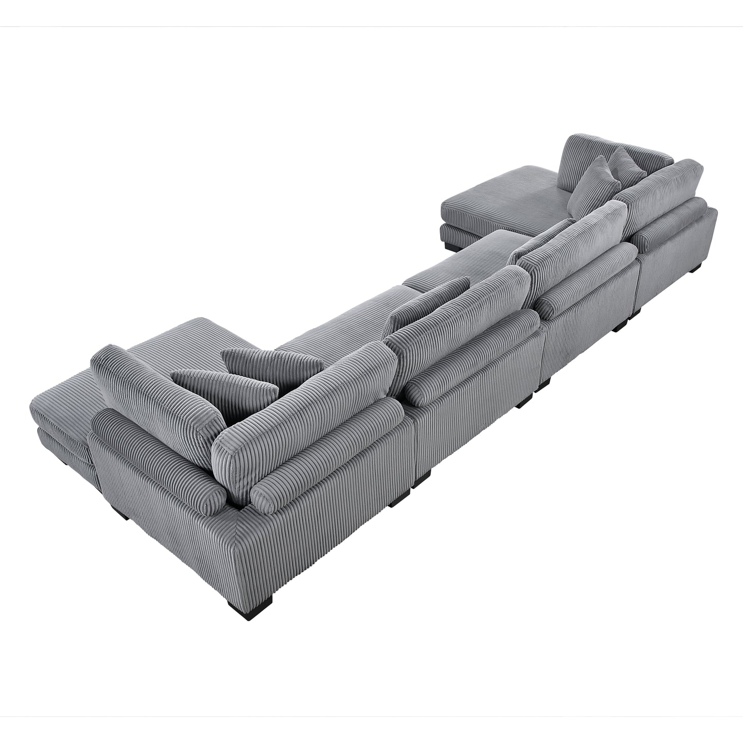 8555GY*2AC2VC - (4)4-Piece Modular Sectional with Reversible Chaise