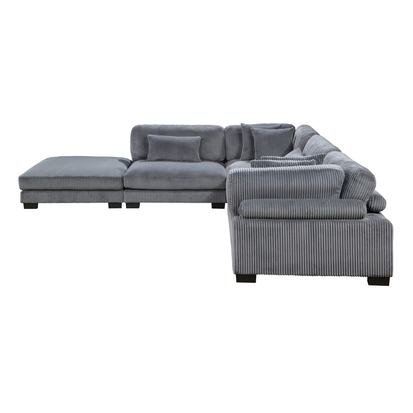 8555GY*5OT - (5)5-Piece Modular Sectional with Ottoman