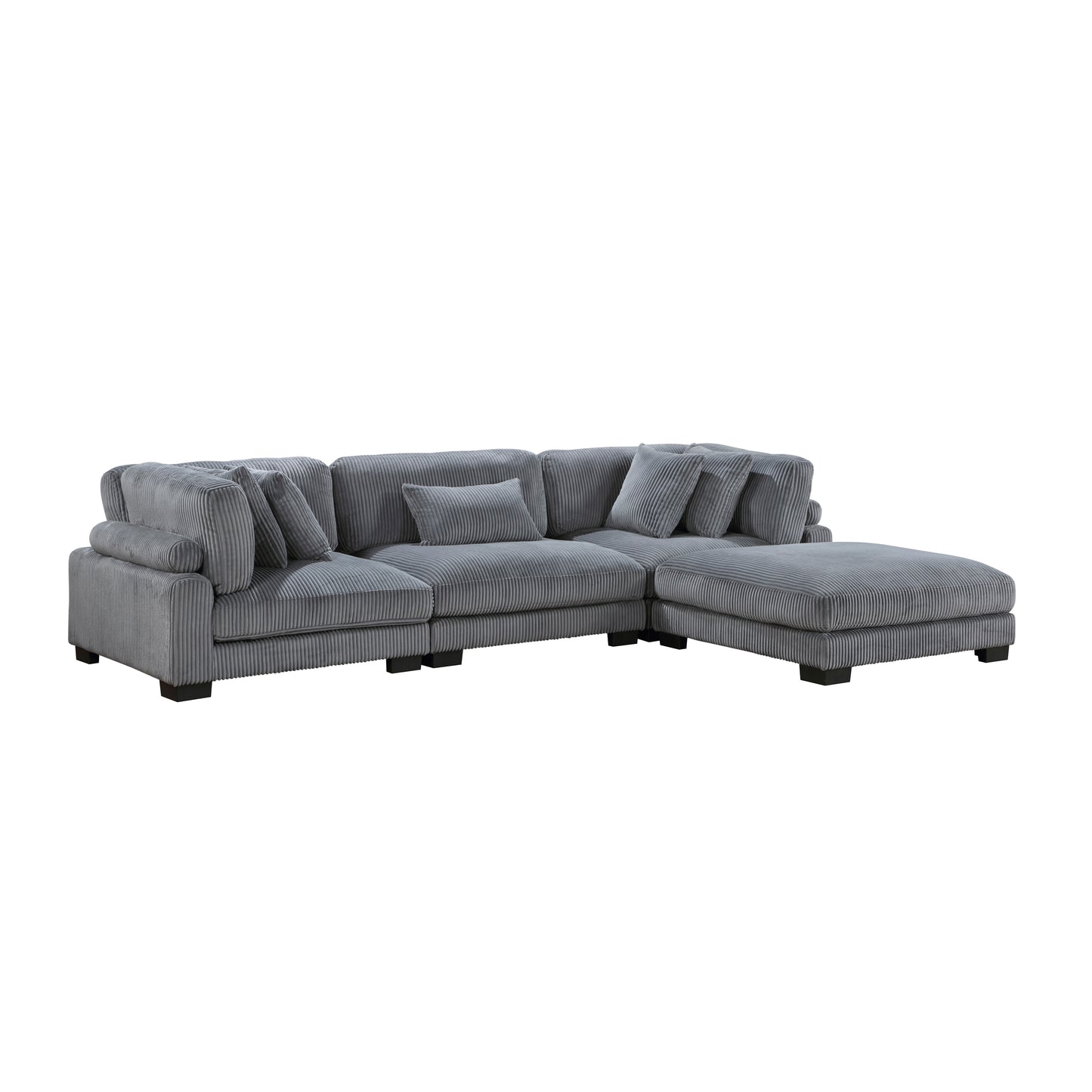 8555GY*4OT - (4)4-Piece Modular Sectional with Ottoman