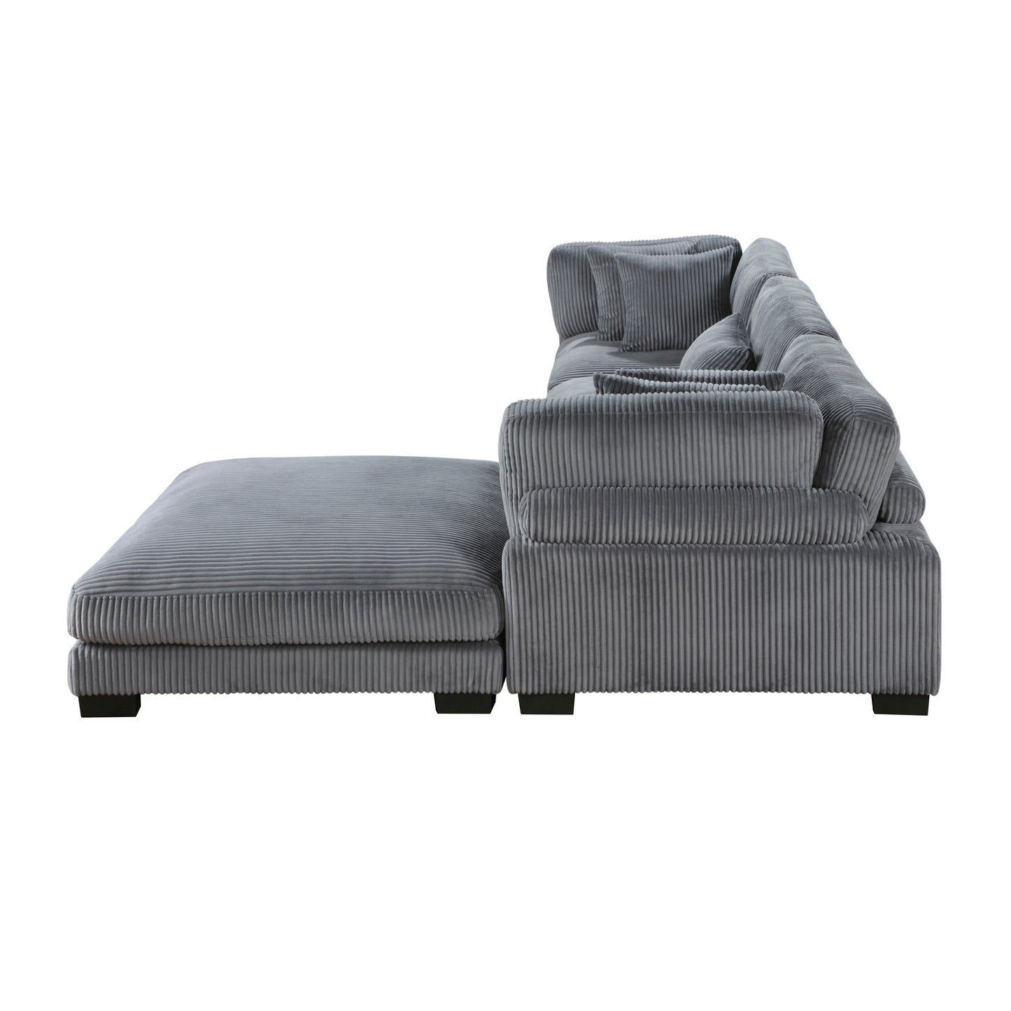8555GY*4OT - (4)4-Piece Modular Sectional with Ottoman