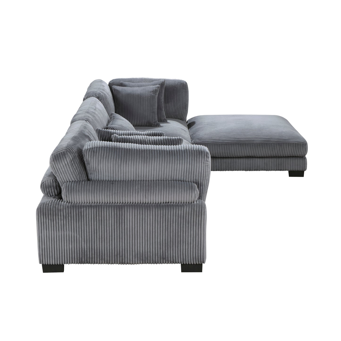 8555GY*4OT - (4)4-Piece Modular Sectional with Ottoman
