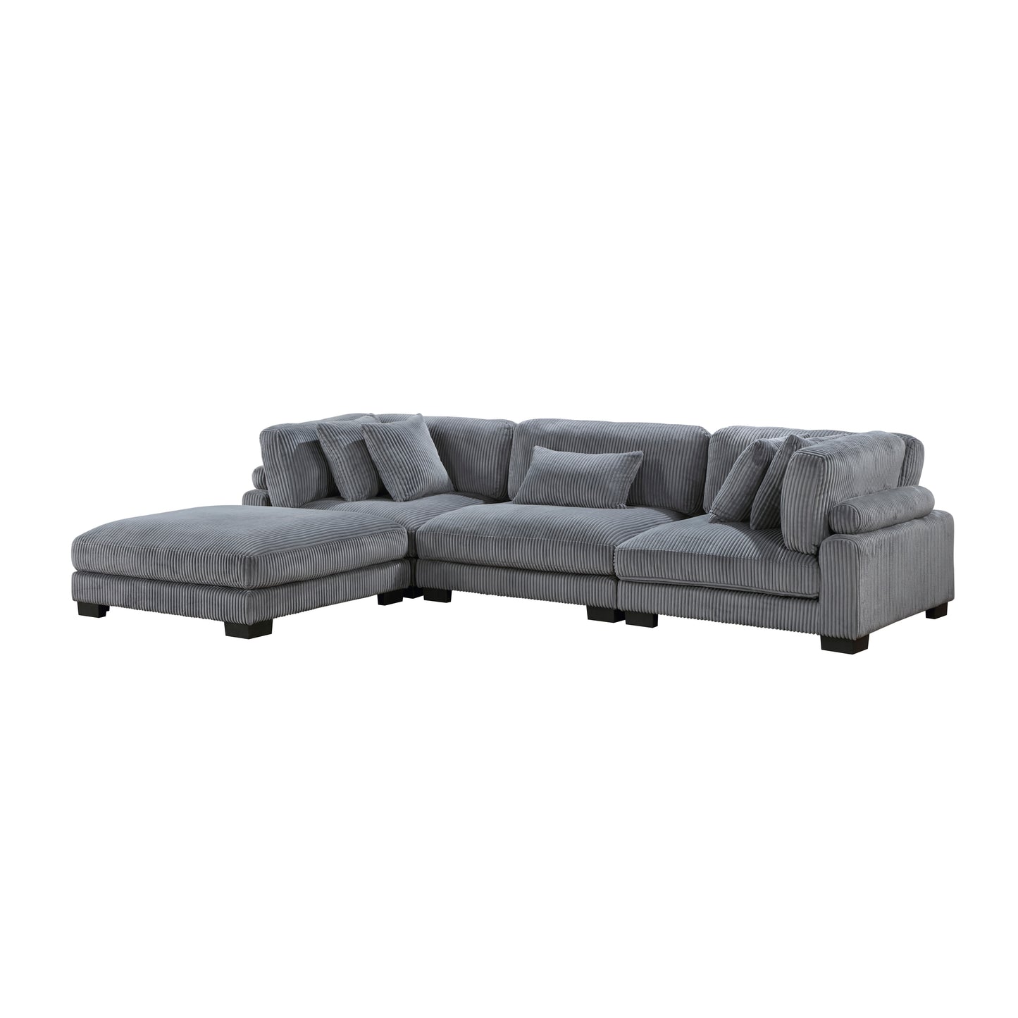 8555GY*4OT - (4)4-Piece Modular Sectional with Ottoman