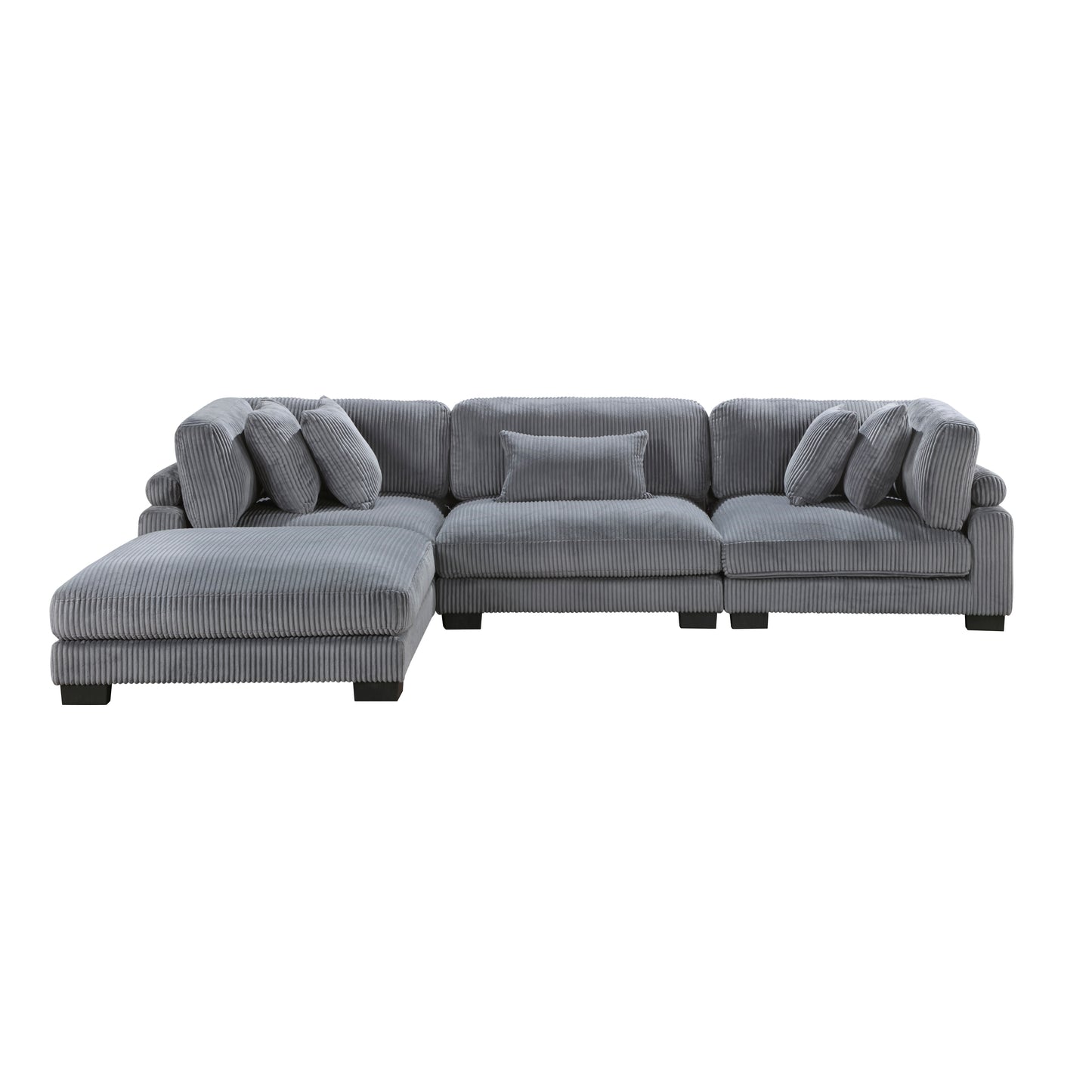 8555GY*4OT - (4)4-Piece Modular Sectional with Ottoman