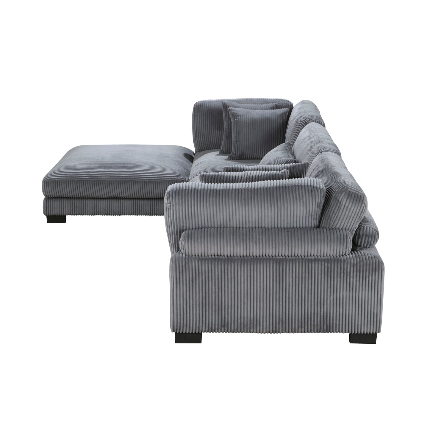 8555GY*4OT - (4)4-Piece Modular Sectional with Ottoman