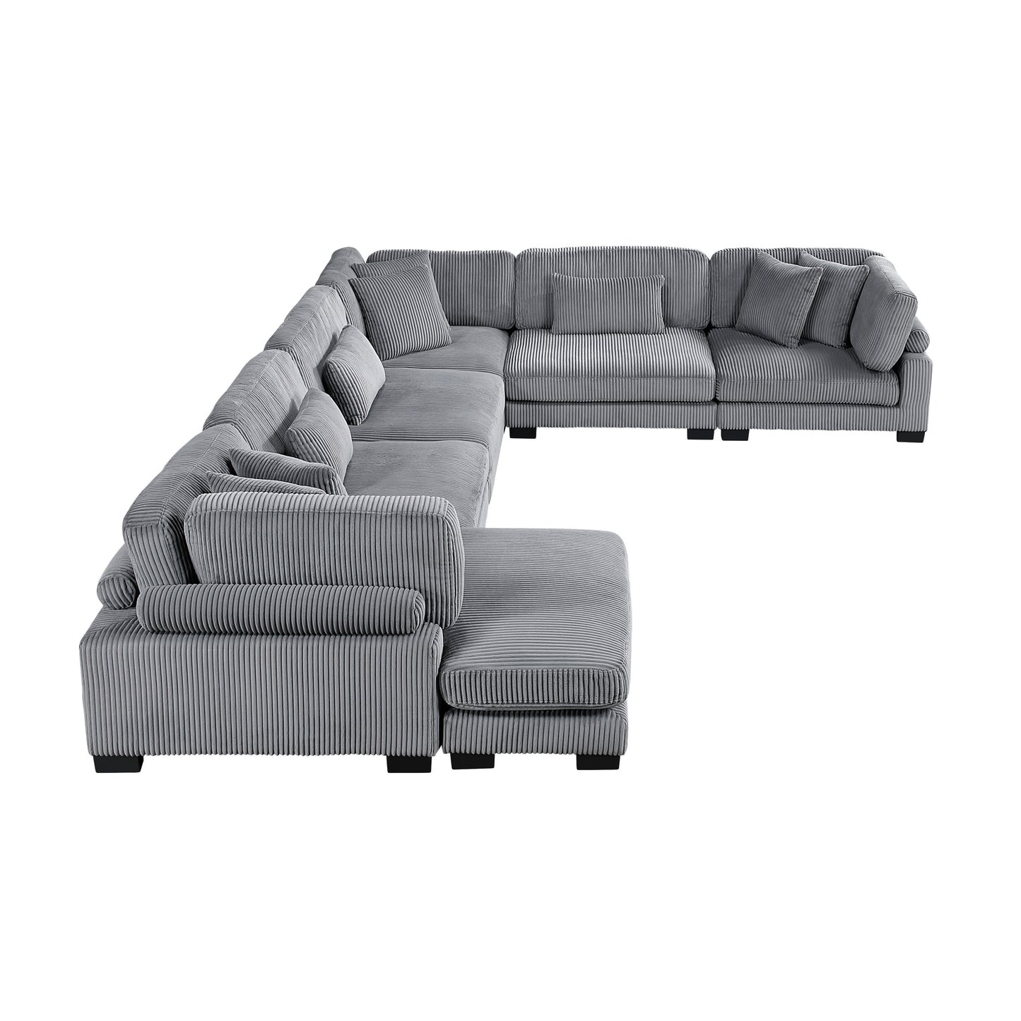8555GY*2CR3ACVC - (6)6-Piece Modular Sectional with Reversible Chaise