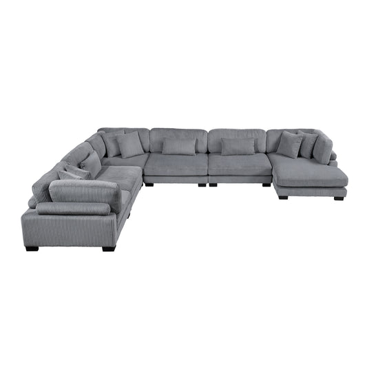 8555GY*2CR3ACVC - (6)6-Piece Modular Sectional with Reversible Chaise
