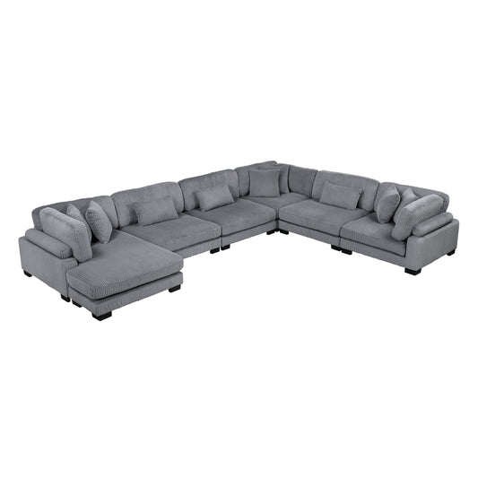 8555GY*2CR3ACVC - (6)6-Piece Modular Sectional with Reversible Chaise