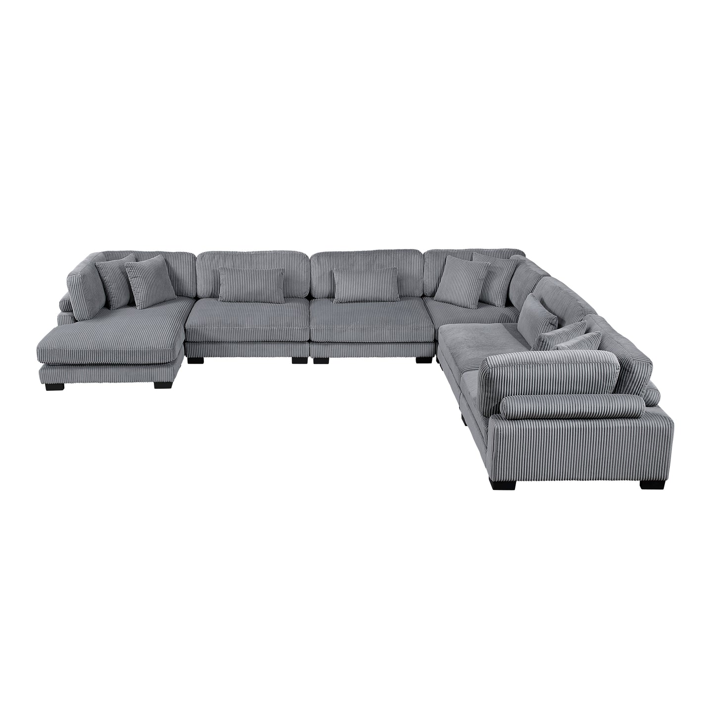 8555GY*2CR3ACVC - (6)6-Piece Modular Sectional with Reversible Chaise