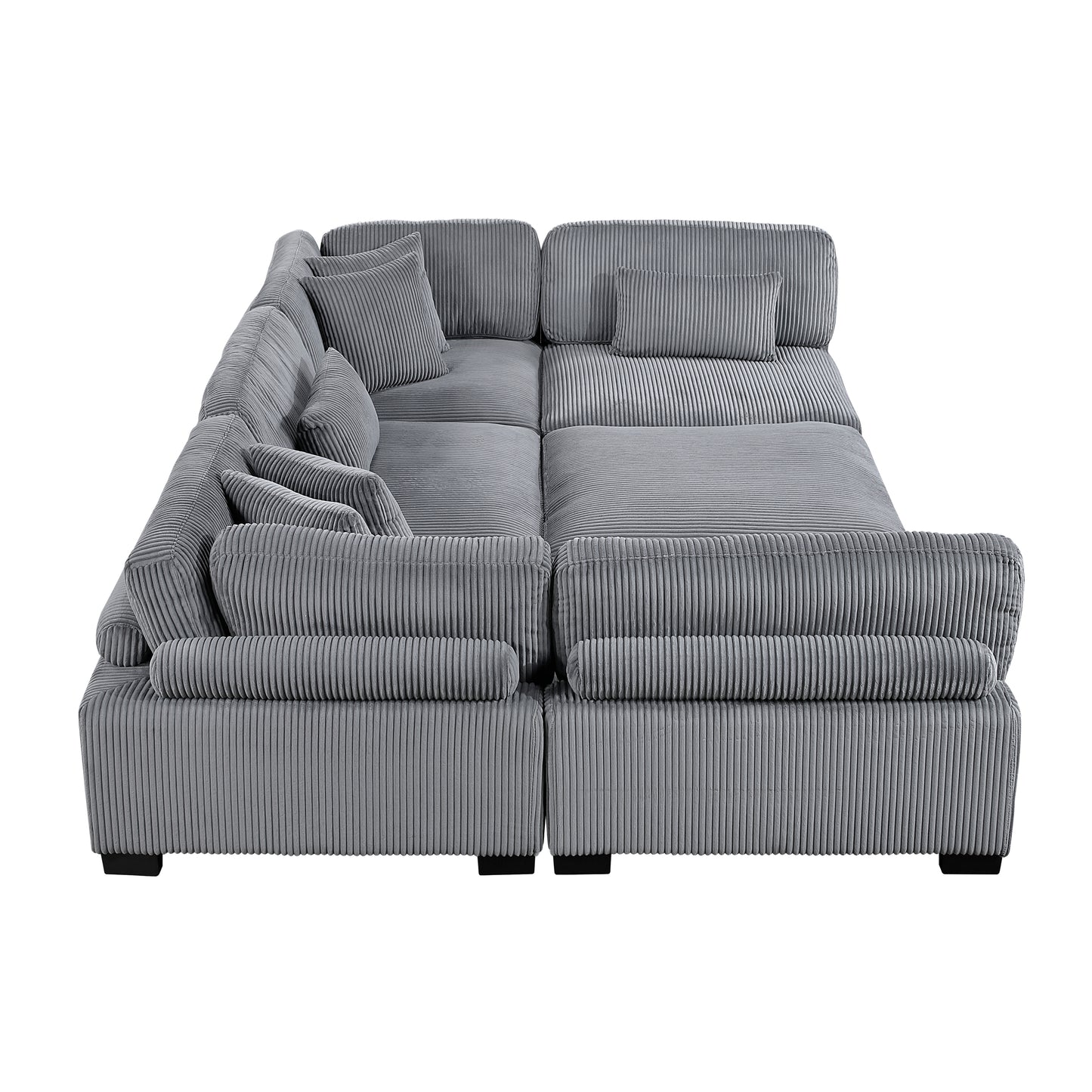 8555GY*6OT - (6)6-Piece Modular Sectional with Ottoman