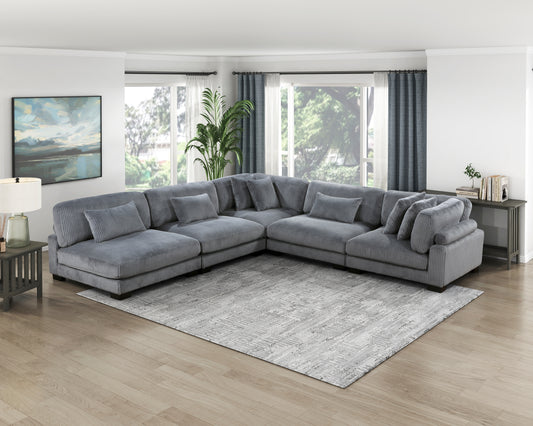 8555GY*5SC - (5)5-Piece Modular Sectional