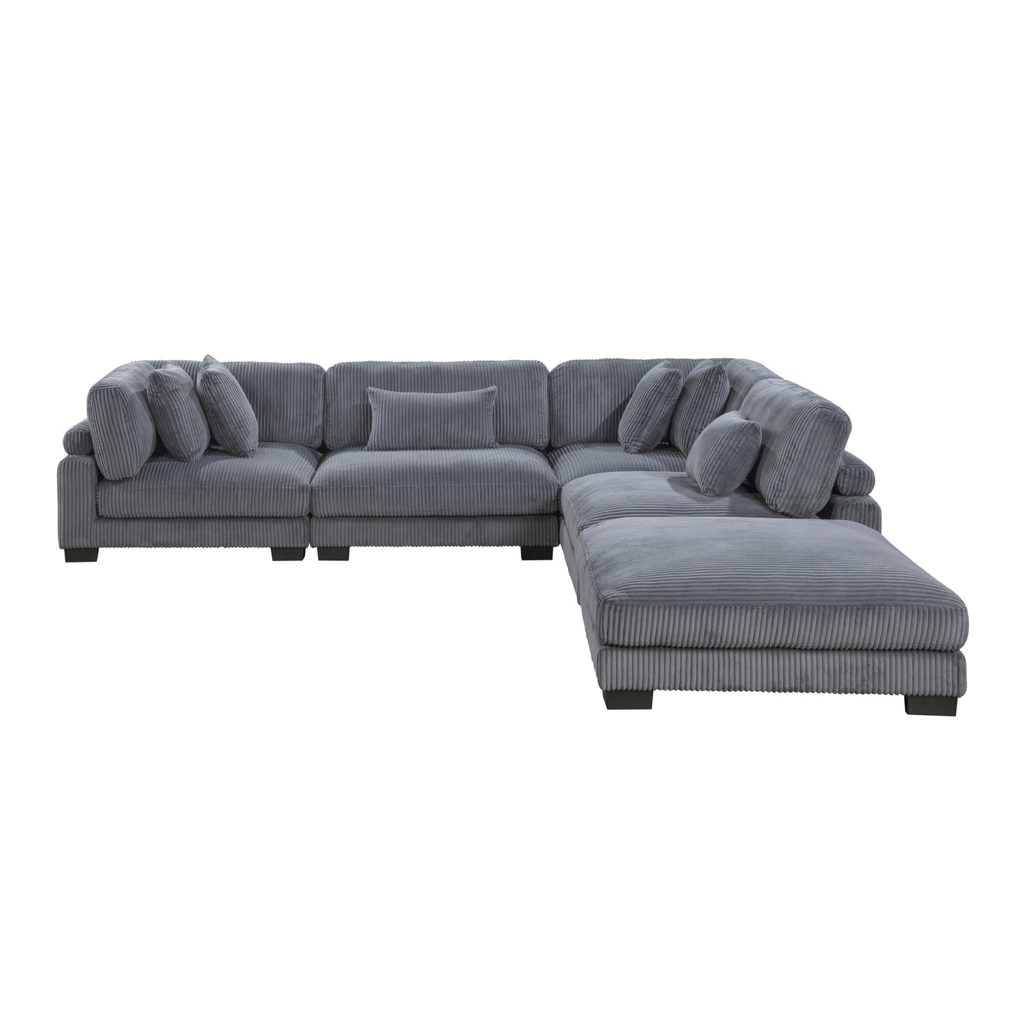 8555GY*5OT - (5)5-Piece Modular Sectional with Ottoman