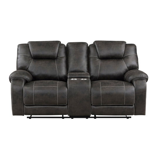 8560PM-2 - Double Reclining Love Seat with Center Console