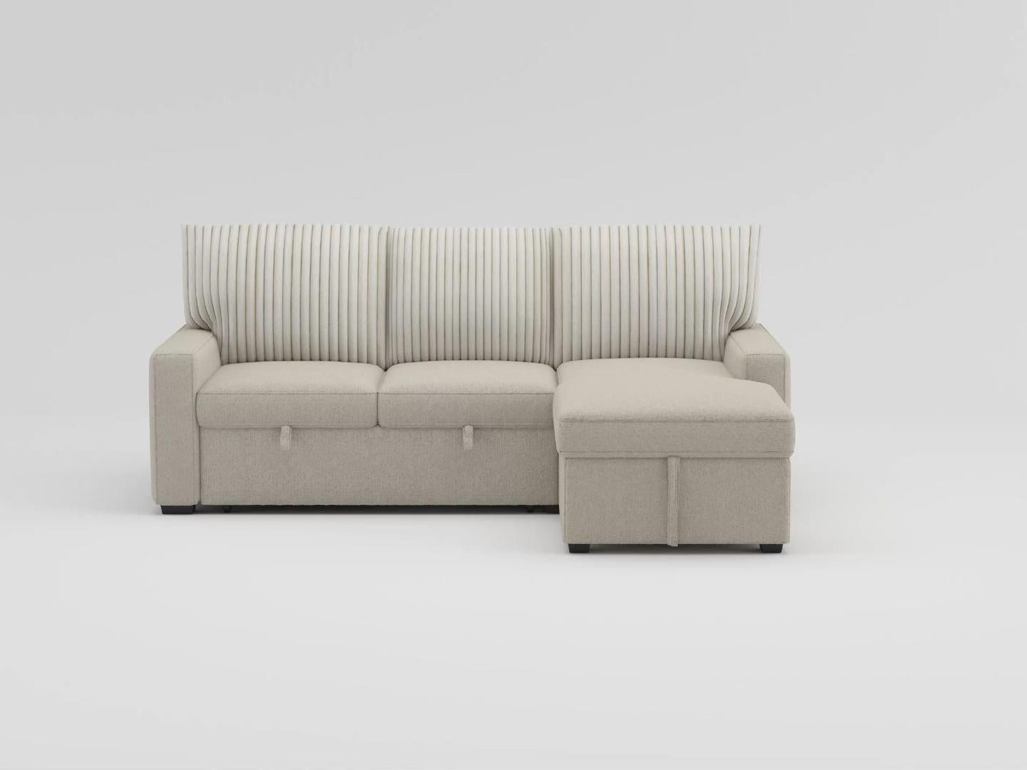 9605BE*2LCRL - (2)2-Piece Sectional with Left Chaise and Drop-Down Cup holders, Storage Pouch, Pull-out Bed and Hidden Storage