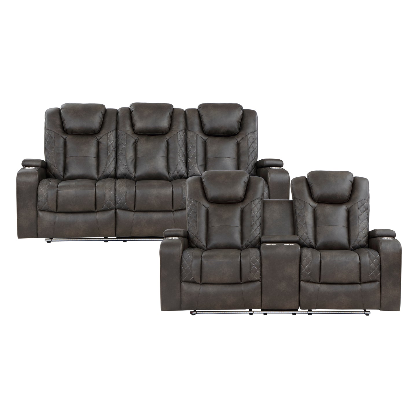 9211BRG*2PWH - 2pc Set: Sofa, Love (Power)
