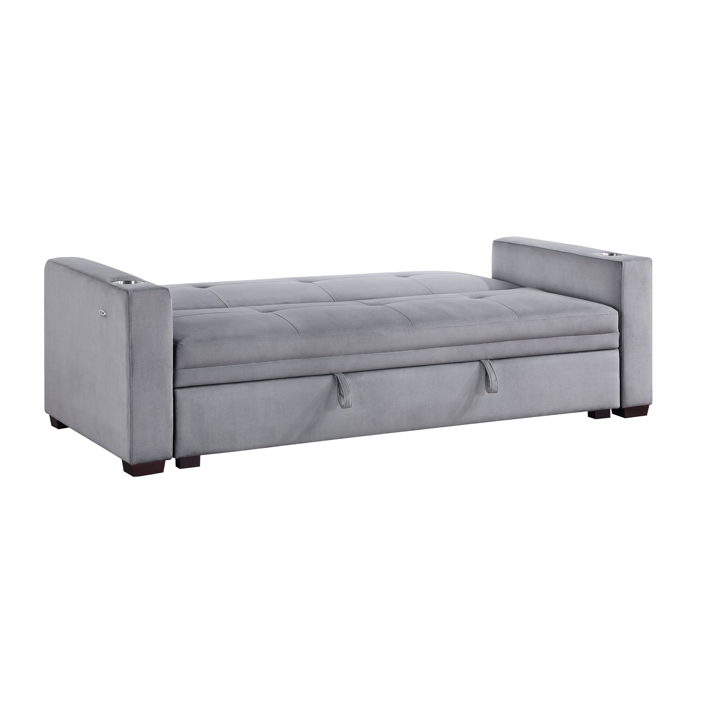 9258 - Convertible Sofa with Hidden Storage, Cup Holders and Charging Ports