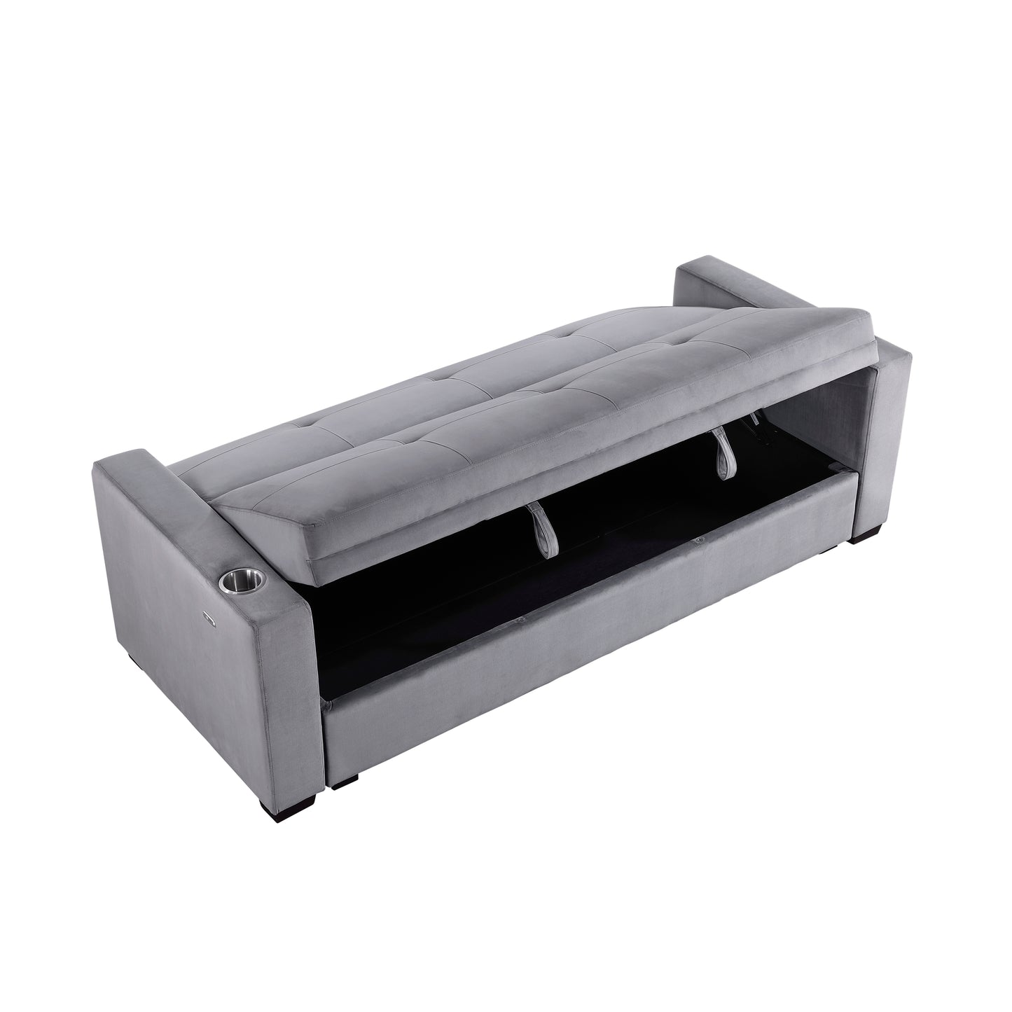 9258 - Convertible Sofa with Hidden Storage, Cup Holders and Charging Ports