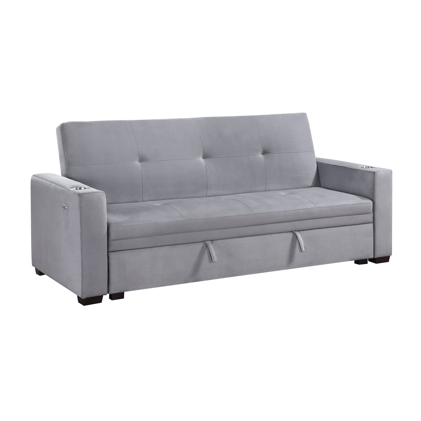 9258 - Convertible Sofa with Hidden Storage, Cup Holders and Charging Ports