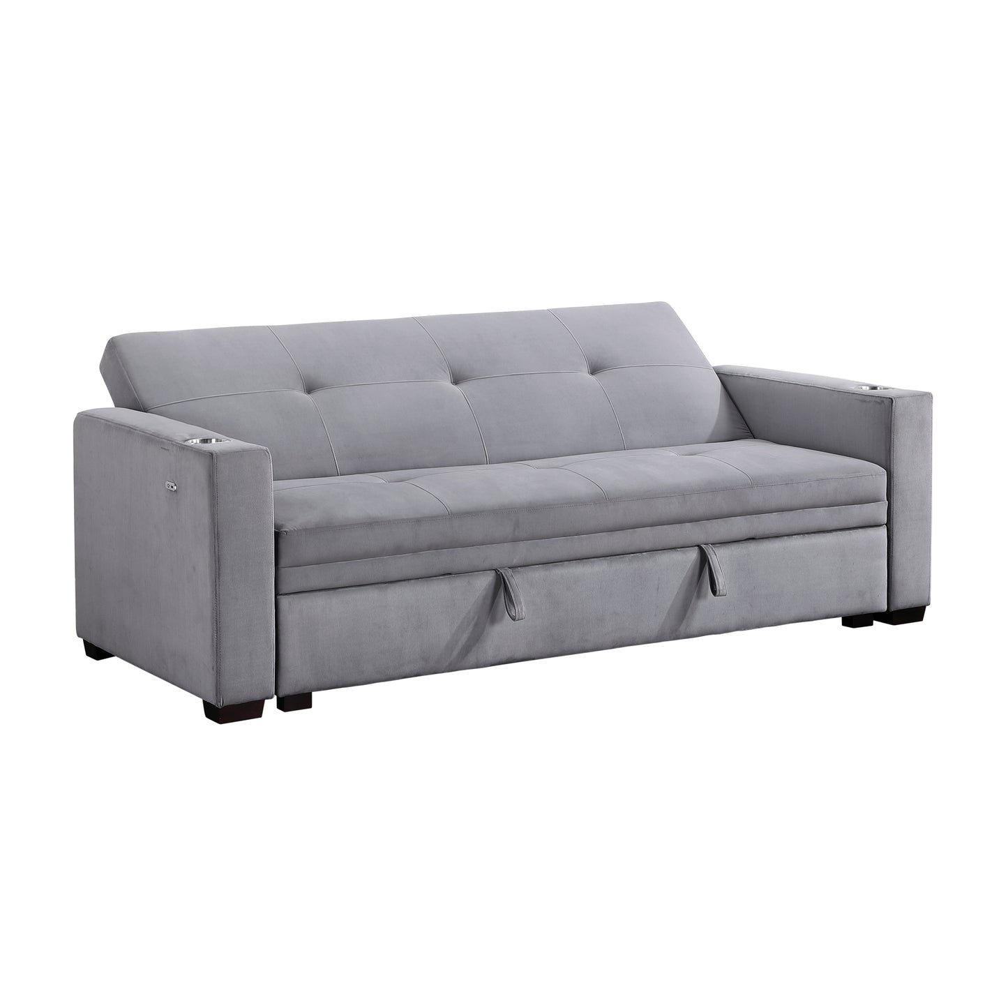 9258 - Convertible Sofa with Hidden Storage, Cup Holders and Charging Ports