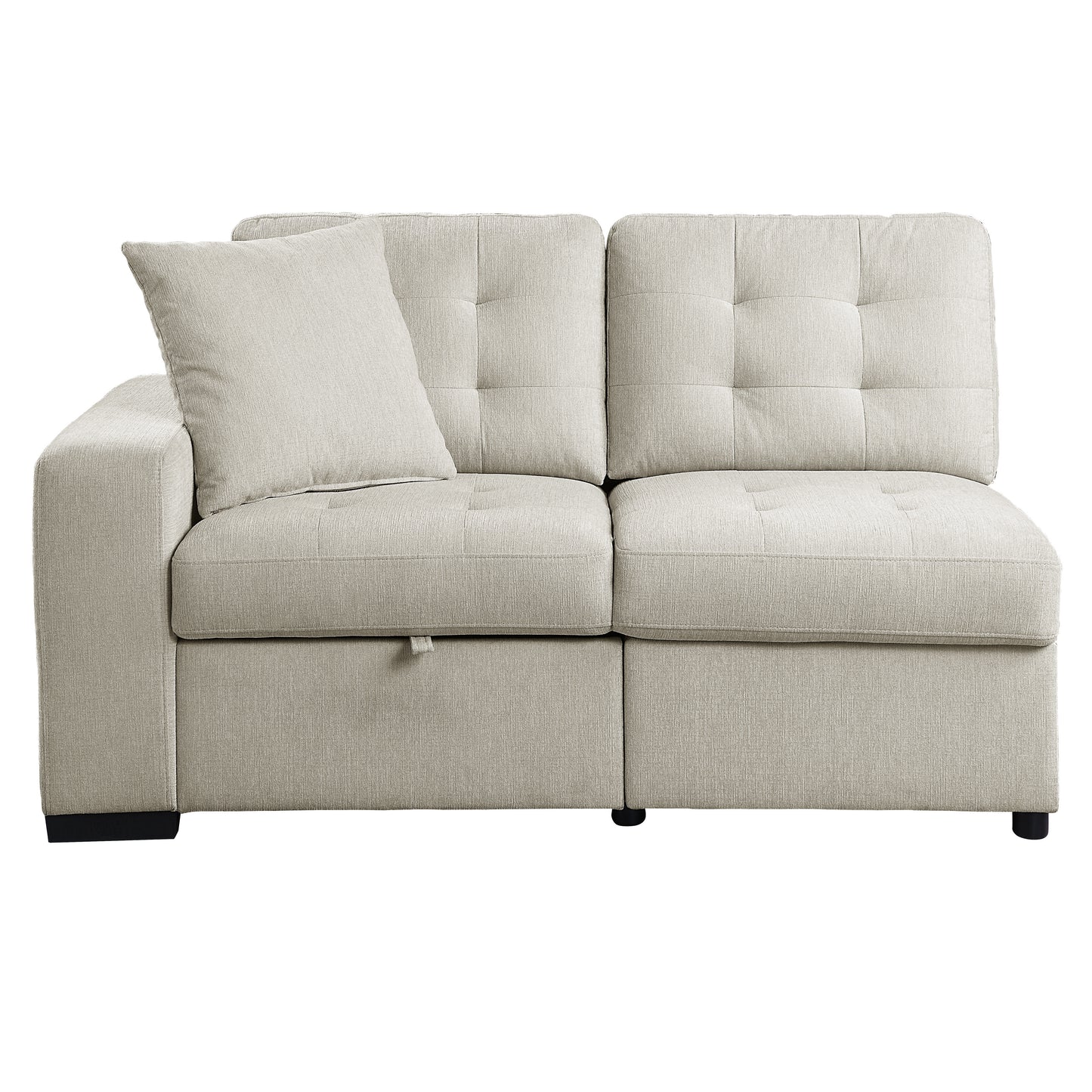 9401BEG*22LRU - (2)2-Piece Sectional with Pull-out Ottoman