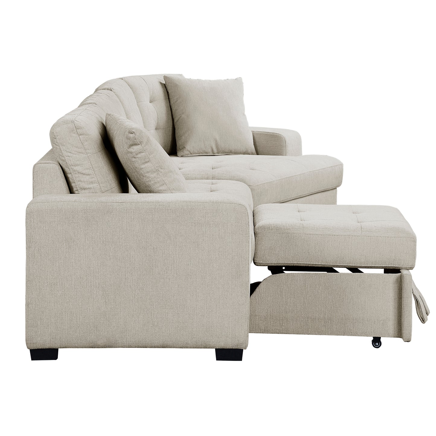 9401BEG*22LRU - (2)2-Piece Sectional with Pull-out Ottoman