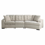 9401BEG*22LRU - (2)2-Piece Sectional with Pull-out Ottoman