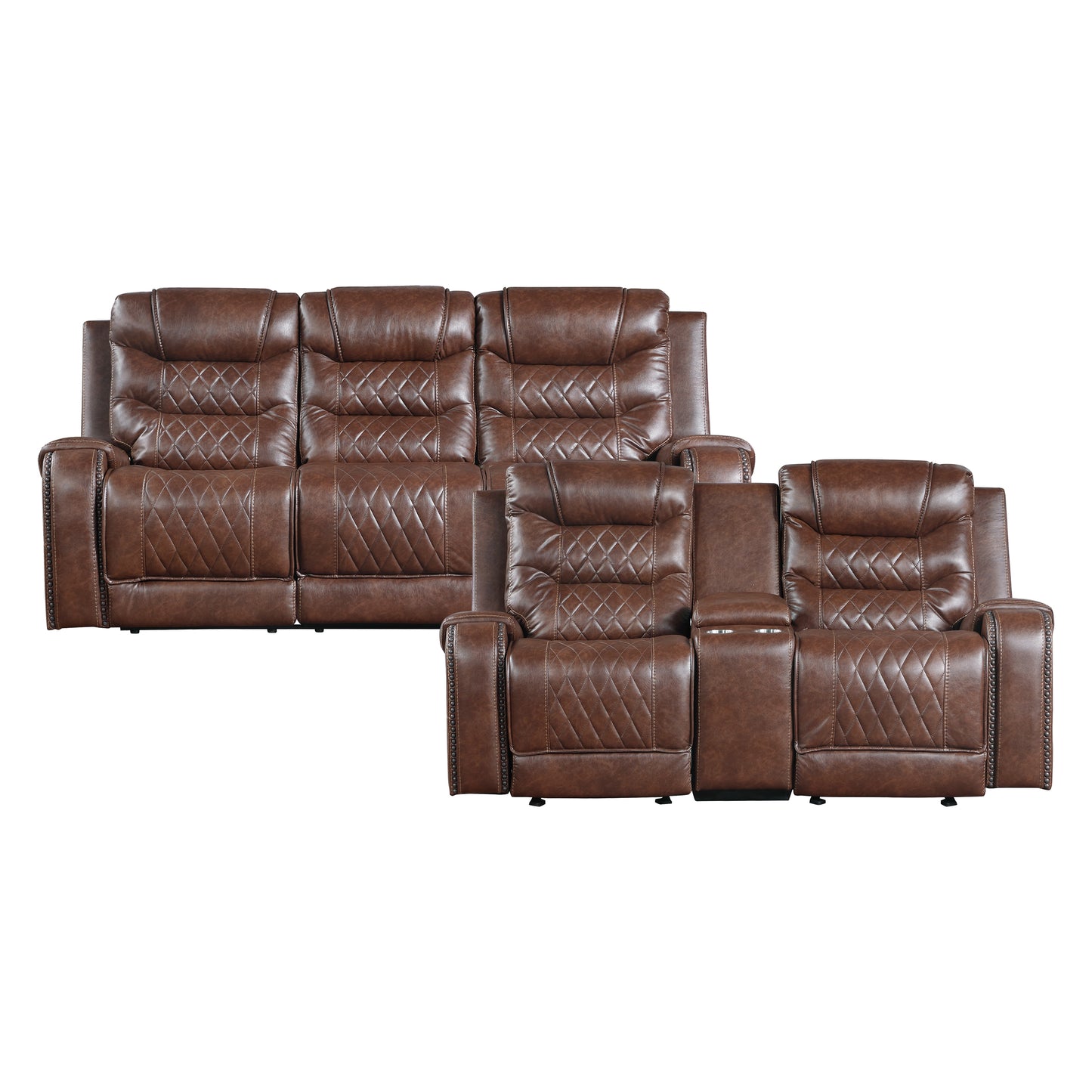9405BR*2 - 2pc Set: Sofa, Love