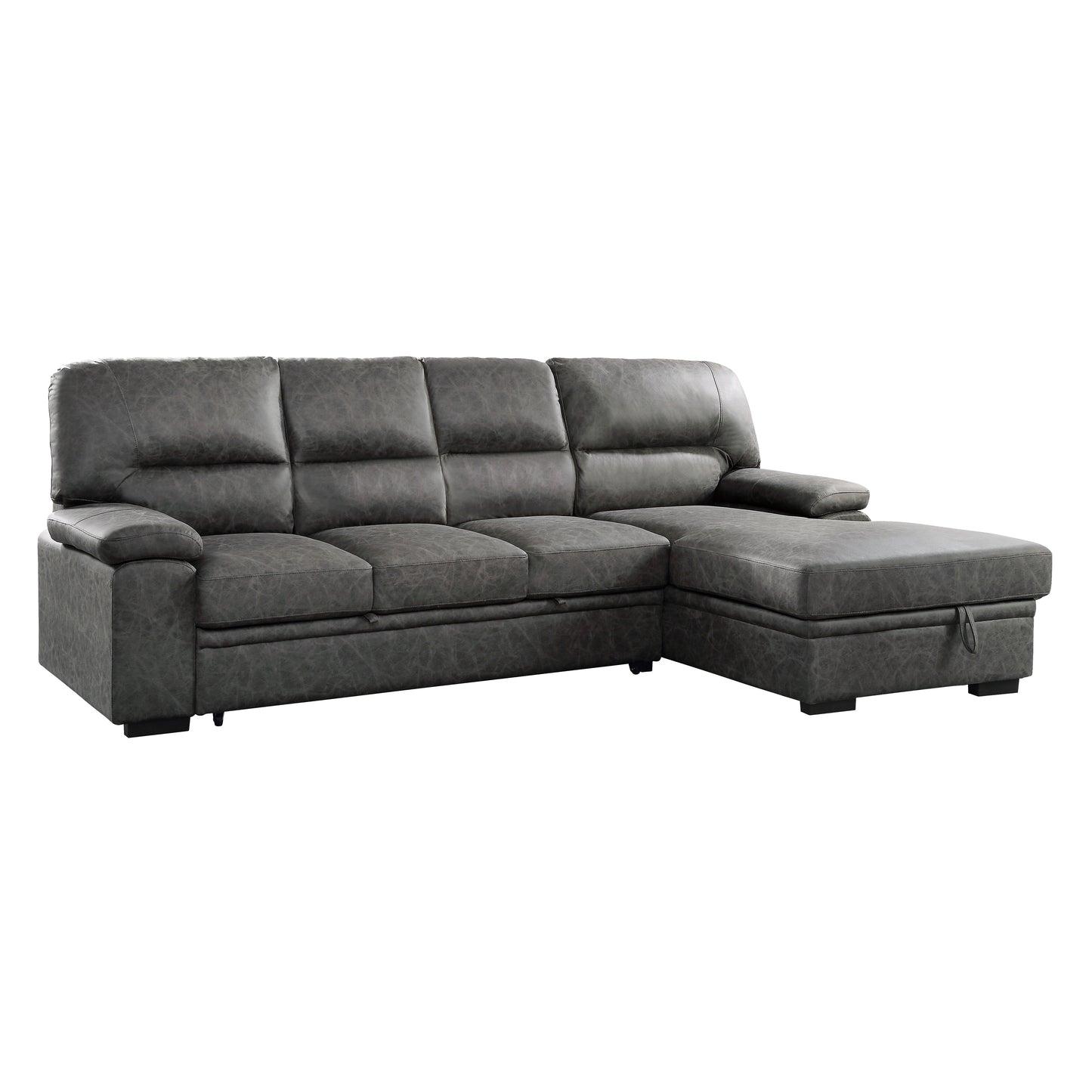 9407DG*2RC3L - (2)2-Piece Sectional with Pull-out Bed and Right Chaise with Hidden Storage